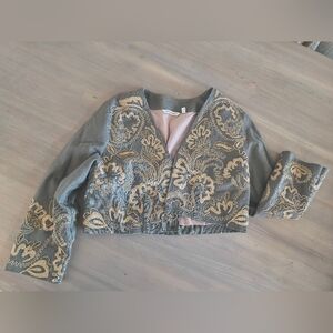 Soft Surroundings Olive and Beige Top